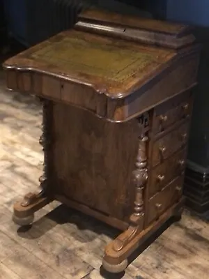 Fine Quality Antique Original Walnut Burr Marquetry Davenport Writing Desk • £799