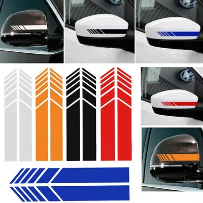 Racing Stripes Side Rear View Mirror Vinyl Decal Stickers For Universal Race Car • $5.99