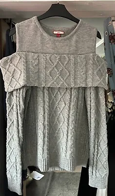 Joe Browns Grey Off The Shoulder Jumper & Mock Top Size 14 • £8