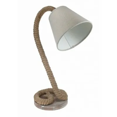 Nautical Rope Twist Table Lamp Desk Lamp With Linen Shade • £47.95