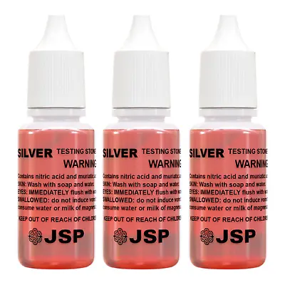 3 Bottles Silver Test Acid Testing Sterling Jewelry Solution Liquid Metal Tester • $15.97