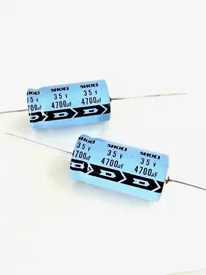 4-PCS - 4700uF @ 35V AXIAL ALUMINUM ELECTROLYTIC CAPACITOR                   (M) • $4.99