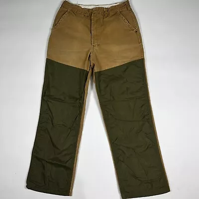 Vintage Saftbak Brown Canvas Pants Mens 32x31 Brush Guard Legs • $25.50