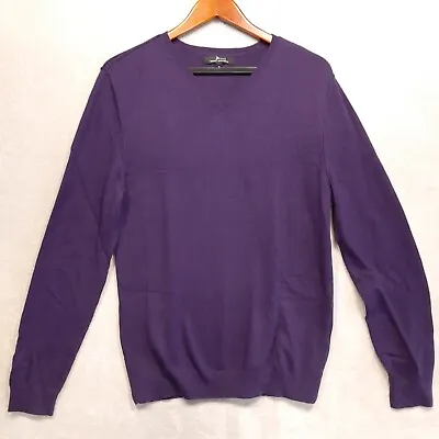Marc Anthony Mens V-Neck Cotton Cashmere Sweater Sz.M/Purple/Pullover/Modern • $25