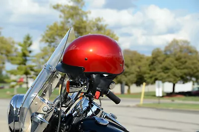  VELOCITY RED  Motorcycle Helmet With Size Adjustable Dial & Drop-down SunVisor! • $99