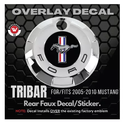 FITS Ford Mustang 2005-2009 Overlay Decal Logo TRIBAR BLACK/GRAY REAR • $9.99