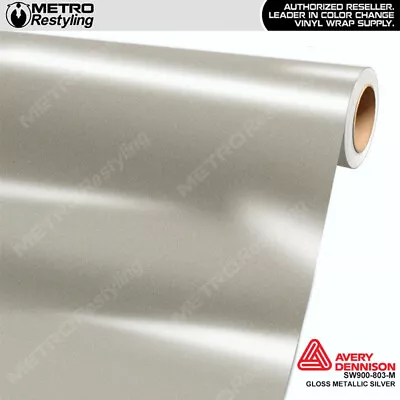 Avery Dennison Gloss Silver Metallic Vinyl Car Wrap Film Roll | 803-M • $4.95