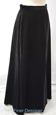 Lord & Taylor Maxi Black Velvet Formal Fancy Skirt Floor Length Size 9 S VTG NEW • $35.95