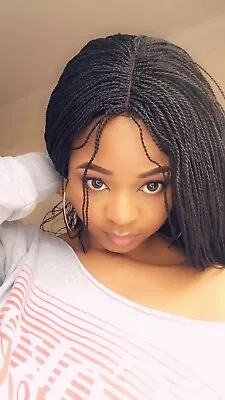 £56.99 • Buy Braided Wig. 22  Long Black Handmade Twist  Closure Wig