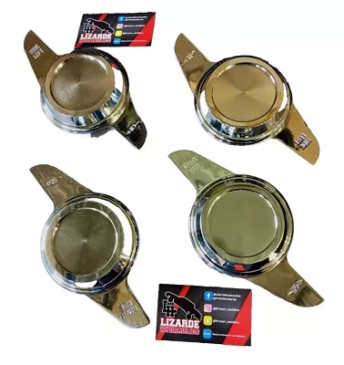 CHROME 2 Bar Sharkfin Knockoff Spinners W/chip Recess  *1 Set • $215