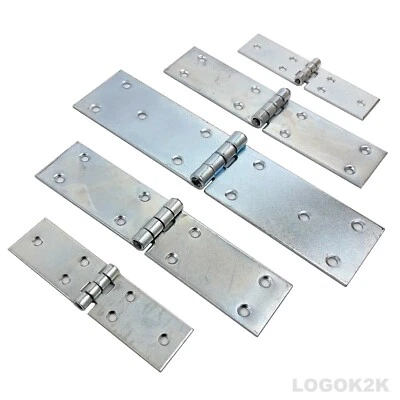 £3.49 • Buy Pair (2pc) Backflap Hinges Heavy Duty Strap Galvanized Tee Door Gate Box Shed