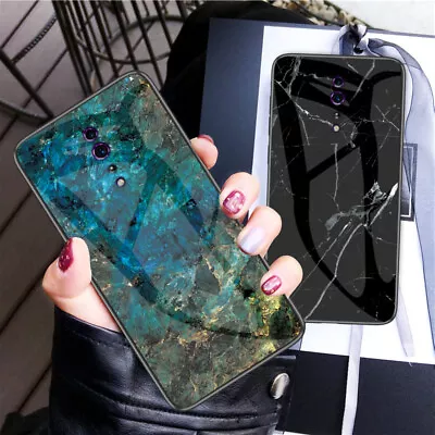 For OPPO Reno Z 2Z Luxury Marble Tempered Glass Case Cover • $17.58