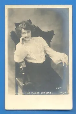 Miss Madge Lessing.edwardian Actress.real Photographic Postcard • £2.50