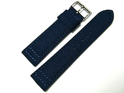 22mm Hadley-Roma MS850 Mens Navy Blue Cordura Canvas Watch Band Strap • $23.76