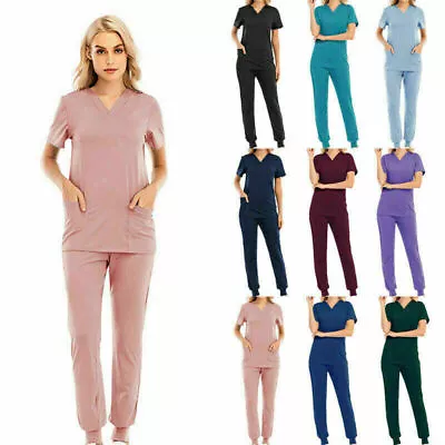 £15.34 • Buy Womens Uniform Trousers Medical Scrub Doctor  Set Nurse Dentist Hospital Suits#