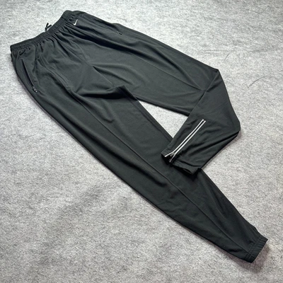 $19.99 • Buy Nike Track Pants Men M Black White Stretch Ankle Zip 33  Tapered Knit 081-28