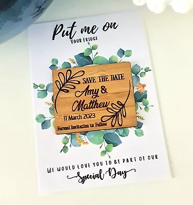 $92.99 • Buy Personalised  Save The Date Engagement / Wedding Invitations Magnets    X50 Pack