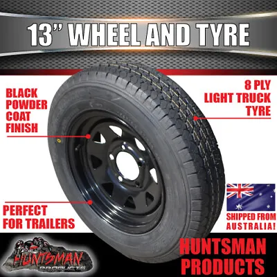 13x4.5 & 175R13C Black Sunraysia HT Holden Trailer Caravan Wheel Rim And Tyre • $119