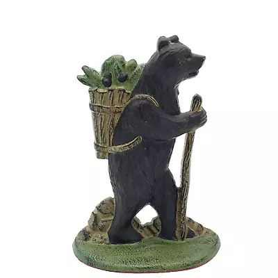 Cool Cast Iron Bear With Walking Stick And Pack Door Stop Bookend/Mantle Piece • $35.95