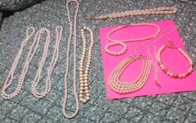 Vintage Costume Pearl Necklace Lot • $20