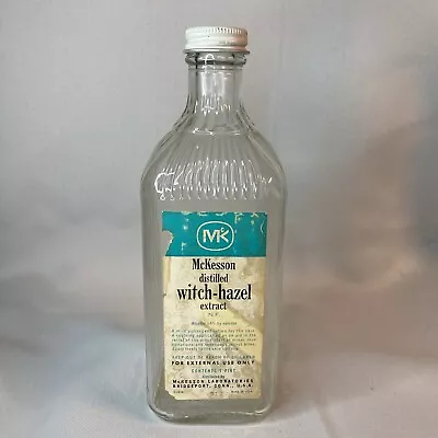 Vintage McKesson's Distilled Extract Of Witch Hazel One Pint Bottle Only • $12.50