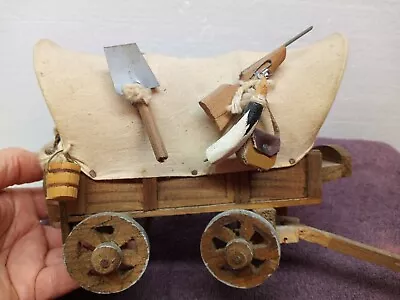 $50 • Buy Vintage CONESTOGA WAGON HANDMADE WOODEN WESTERN COVERED CHUCK WAGON