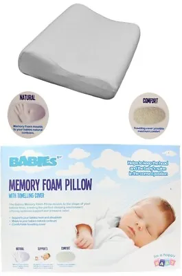 Toddler Kids  Memory Foam Cot Bed Pillow With Towelling Cover • £5.95