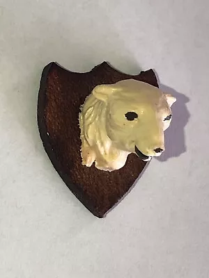 Dollhouse Miniature Bear Head Wall Mount Man Cave Room Wood Backing Decor • $16.99