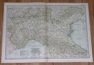 £15.38 • Buy 1897 Original Antique Map Of Northern Italy / Milan Turin Venice Lombardy 