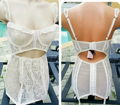 Victorias Secret Rare Vintage Designer Collection Corset 36C  Merry Widow Ivory • $129