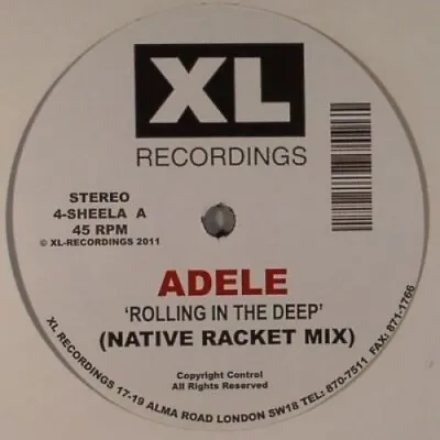 $14.99 • Buy ADELE Rolling In The Deep 12  NEW VINYL XL Native UKF
