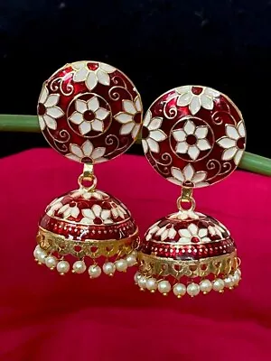 Meenakari Dome Shape Jhumka With Circular Top Earings Gives Attractive Look • $17.97