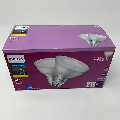 2PACK Philips 90-Watt Equiv PAR38 Dimmable LED Flood Light Bulb Bright White • $8.49