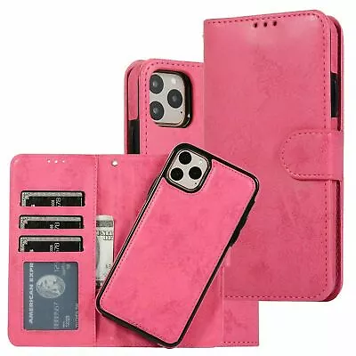 Removable Leather Magnetic Wallet Case For IPhone 15 14 13 12 11 Pro Max XS XR 8 • $19.90