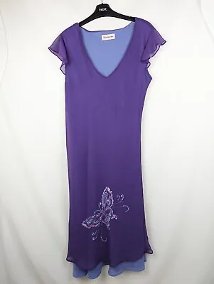 Kaleidoscope Butterfly Dress Purple Blue Y2k 90s Sequins 14 • £12.65