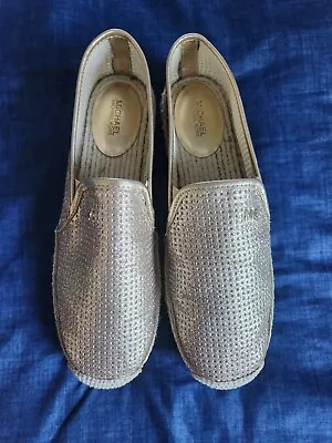 MICHAEL Michael Kors Women's Hastings Espadrille Slip-On Gold Womens Size 8.5 • $15