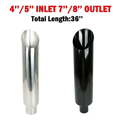 4'' /5'' Inlet 7''/8'' Outlet 36 Long Miter Cut Diesel Smoker Exhaust Stack SS • $72.88