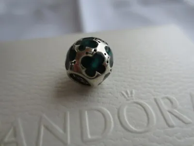 Genuine Pandora Charm Silver + Teal Green Enamel Butterflies 790438en08 -retired • $25