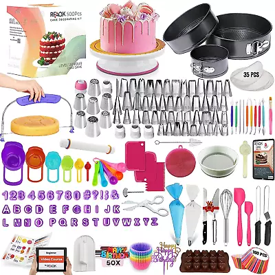 RFAQK Cake Decorating Kit With Baking Supplies 500 Pcs Cake Decoration Set  • £59.84