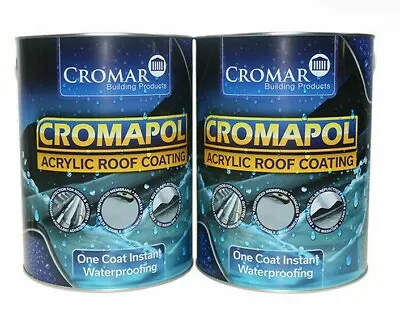 £57.99 • Buy Cromapol Acrylic Roof Coating Grey Sealant Repair Waterproofing 5Kg X 2