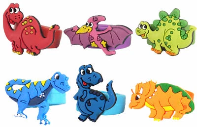 £3.49 • Buy 12 Dinosaur Rings - Pinata Toy Loot/Party Bag Fillers Childrens/Kids