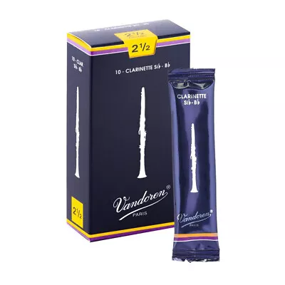 Vandoren CR1025 Bb Clarinet Traditional Reeds Strength #2.5 Box Of 10 • $25.59