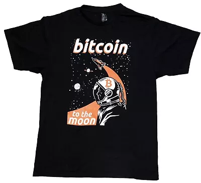 BITCOIN To The Moon Astronaut T-Shirt (S Black) • $24.99