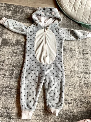 £1.50 • Buy Baby Girl Grey Cat Fleece All In One Sleepsuit Babygrow All In One 12-18 Months 