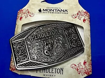 2022 Pendleton Whiskey Let'er Buck Rodeo Cowboy Belt Buckle Montana Silversmiths • $29.95