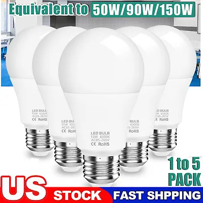 LED Light Bulbs 50/90/150/180W Equivalent A19 E26 E27 Lamp Daylight White 6500K • $36.95