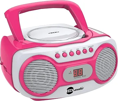 HDi Audio Sport Portable Stereo CD Boombox CD-518 CD Player W/ AM/FM & AUX- Pink • $38.99