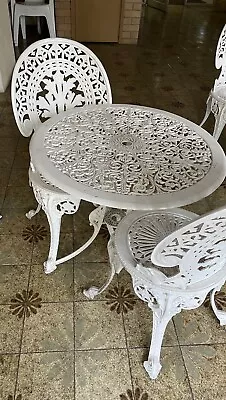 Vintage Cast Iron Table Chairs Garden Retro • $79