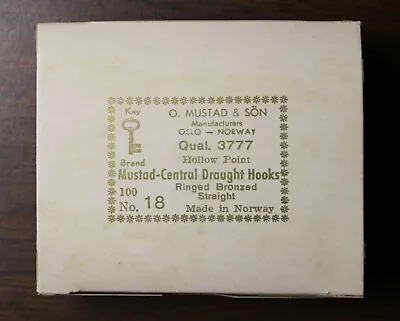 Vintage Mustad 3777 Size 18 Draught Hooks Made In Norway Mustad & Son USA • $14.99