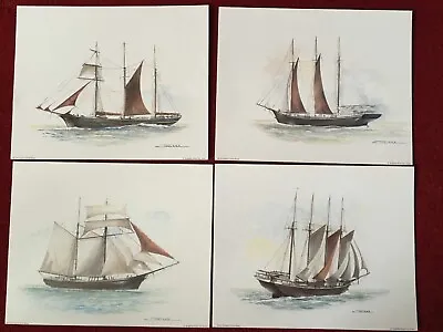 Set Of 4 Prints Of Vintage Sailing Boats By Joel Kirk. New And Unframed • £5